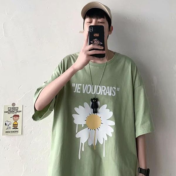 men's t-shirts 2021summer floral printed round-necked short-sleeved stand the trend of summer and women loose five-sleeved top, White;black
men's t-shirts 2021summer floral printed round-necked short-sleeved stand the trend of summer and women loose five-sleeved top, White;black