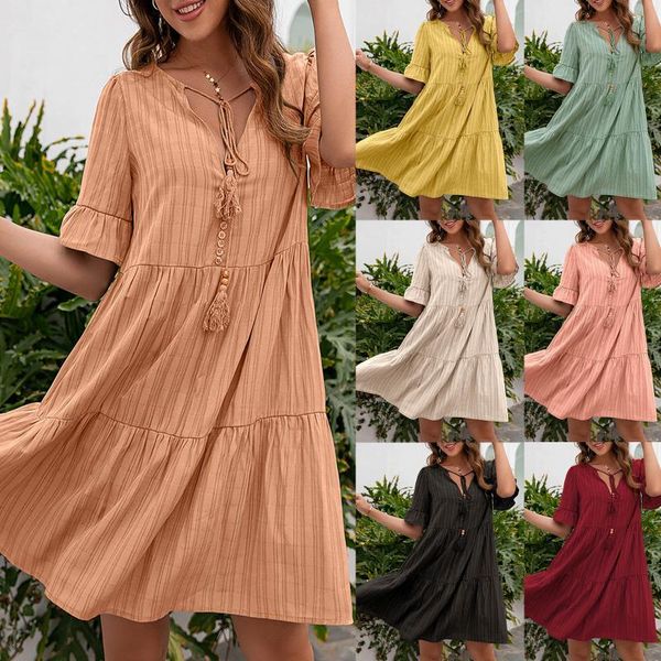 women's swimwear women fashion short sleeve pure color v-neck mini dress loose casual summer beach holiday dresses beachwear vestidos, White;black
women's swimwear women fashion short sleeve pure color v-neck mini dress loose casual summer beach holiday dresses beachwear vestidos, White;black