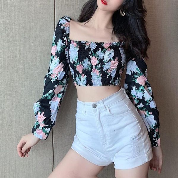 women's t-shirt crop- long-sleeve women square neck floral casual slim french summer female clubwear sweet ladies shirt, White
women's t-shirt crop- long-sleeve women square neck floral casual slim french summer female clubwear sweet ladies shirt, White