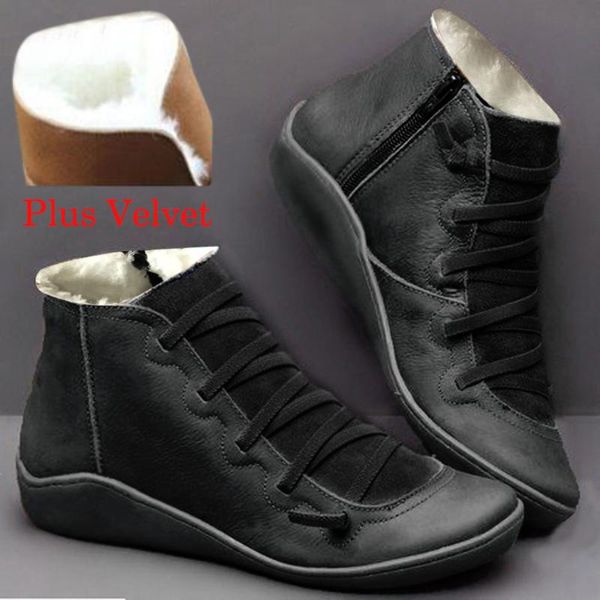 boots snow warm vintage women winter round head plush lining ankle shoes woman, Black
boots snow warm vintage women winter round head plush lining ankle shoes woman, Black