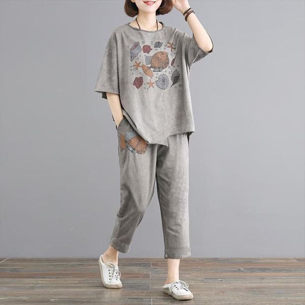 cotton summer large size womens pants loose casual two piece retro printed t shirt and suits 2 sets outfits y812, White
cotton summer large size womens pants loose casual two piece retro printed t shirt and suits 2 sets outfits y812, White