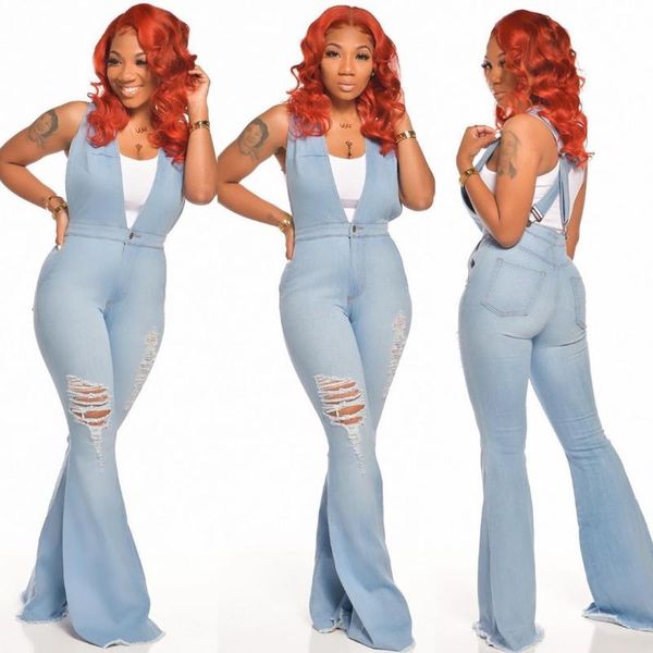 women's jumpsuits & rompers fashion denim slim fit strap micro flare leggings jumpsuit fall 2021, Black;white 
women's jumpsuits & rompers fashion denim slim fit strap micro flare leggings jumpsuit fall 2021, Black;white