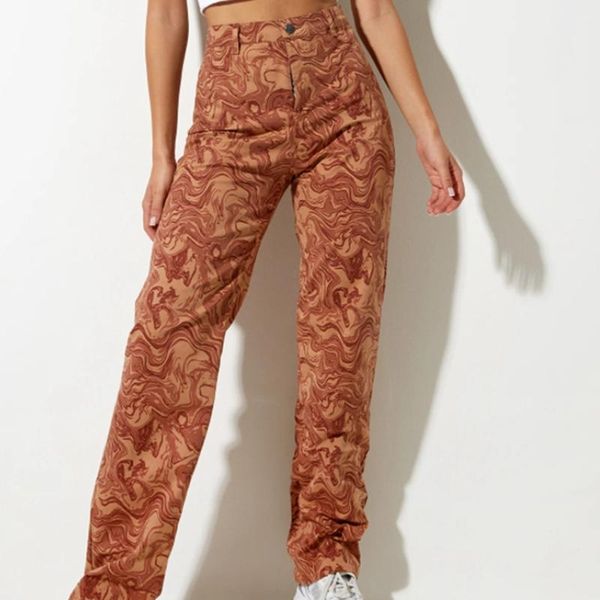 women's pants & capris ladies flared trousers printed pattern high waist 2021 autumn style street personality casual purple/tan long, Black;white
women's pants & capris ladies flared trousers printed pattern high waist 2021 autumn style street personality casual purple/tan long, Black;white