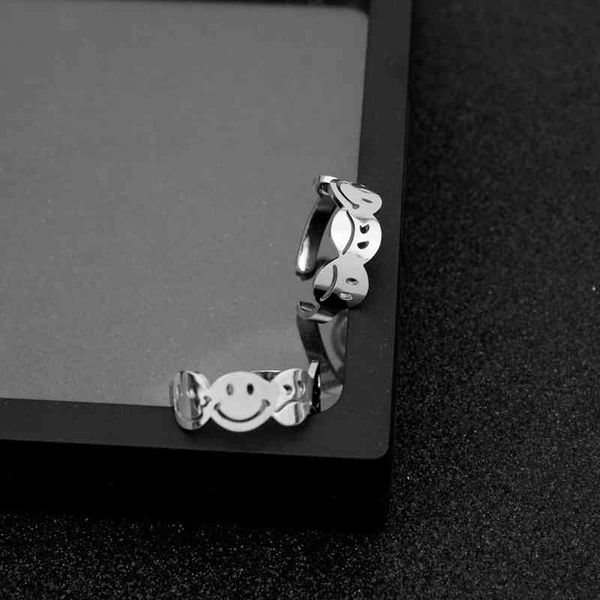 band simple smile sad face stainless steel fading no rust open adjustable smiley expression ring for women men, Silver
band simple smile sad face stainless steel fading no rust open adjustable smiley expression ring for women men, Silver