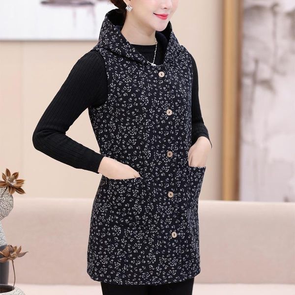 women's vests middle and old aged plus velvet thick long vest large size loose mother loaded hooded, Black;white
women's vests middle and old aged plus velvet thick long vest large size loose mother loaded hooded, Black;white