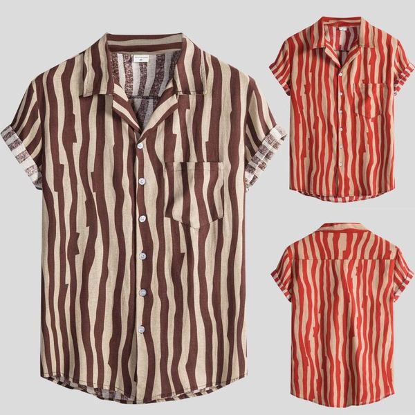 men's casual shirts shirt stripe print short sleeve button turn-down collar blouse chemise décontractée à rayures pour hommes, White;black
men's casual shirts shirt stripe print short sleeve button turn-down collar blouse chemise décontractée à rayures pour hommes, White;black
