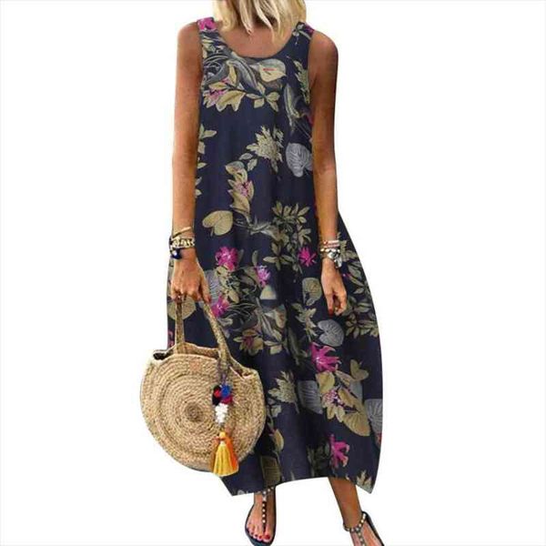 spring summer dress vestidos women vintage sleeveless o neck leaves floral print cotton linen long baggy dress, Black;gray
spring summer dress vestidos women vintage sleeveless o neck leaves floral print cotton linen long baggy dress, Black;gray