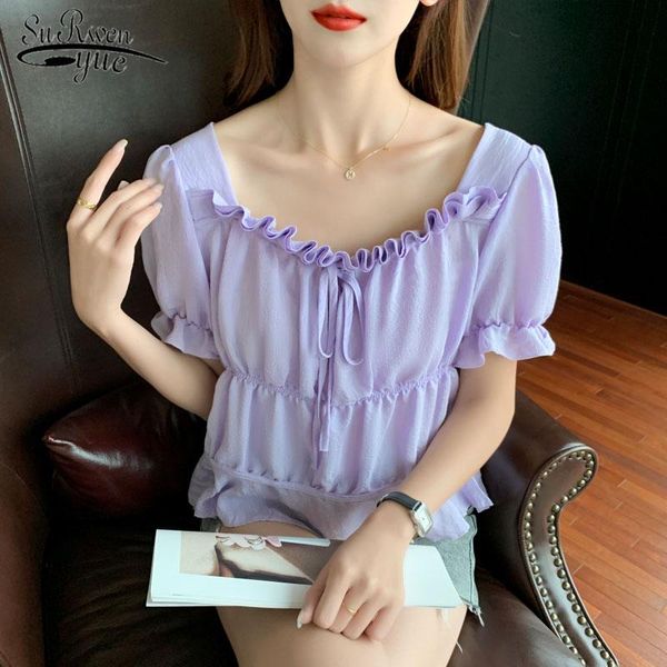 women's blouses & shirts chiffon v-neck short-sleeve women blouse solid bow petal sleeve casual sweet ladies shirt ruffles collar kore, White
women's blouses & shirts chiffon v-neck short-sleeve women blouse solid bow petal sleeve casual sweet ladies shirt ruffles collar kore, White