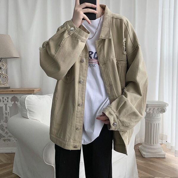 men's jackets ripped denim jacket fashion black/blue/khaki casual hole mens streetwear loose hip-hop bomber men, Black;brown
men's jackets ripped denim jacket fashion black/blue/khaki casual hole mens streetwear loose hip-hop bomber men, Black;brown