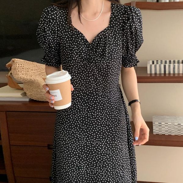 party dresses summer temperament and elegant vestidos female v-neck full-screen small floral waist thin puff sleeve midi dress dk966, White;black
party dresses summer temperament and elegant vestidos female v-neck full-screen small floral waist thin puff sleeve midi dress dk966, White;black