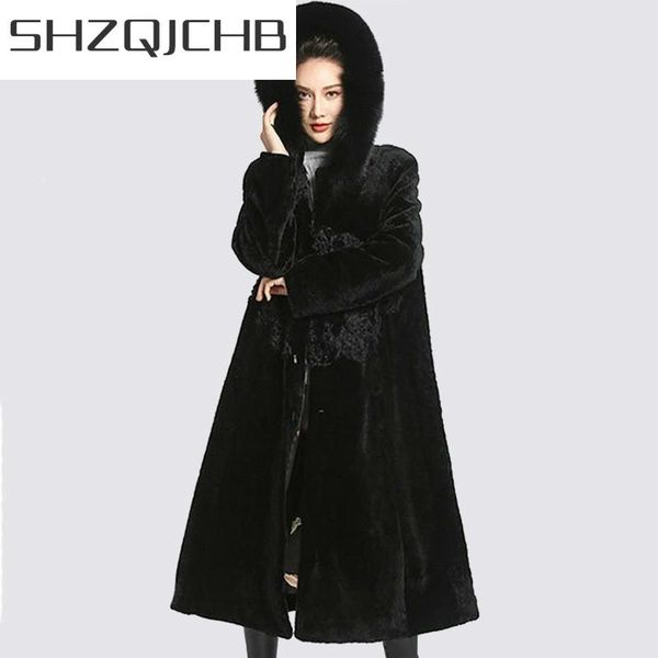 women's fur & faux jchb 2021 real women coat sheep shearling winter vintage long coats womens clothing abrigos mujer invierno 9079, Black 
women's fur & faux jchb 2021 real women coat sheep shearling winter vintage long coats womens clothing abrigos mujer invierno 9079, Black