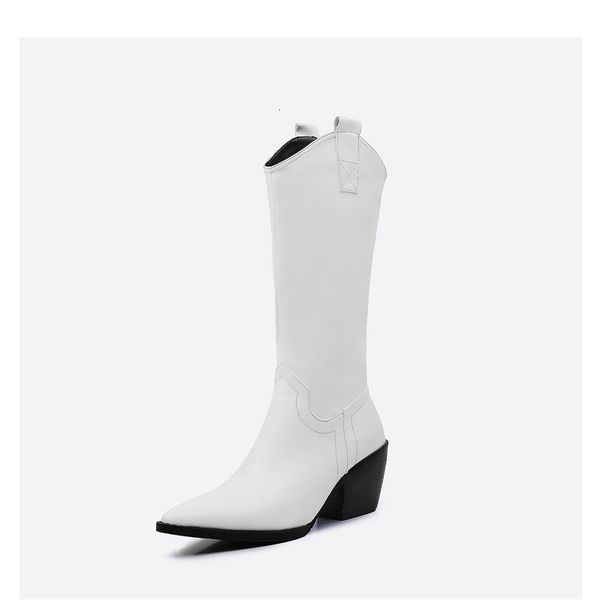 boots memunia arrival mid calf women pointed toe slip on autumn cowboy western square high heels shoes woman eych, Black 
boots memunia arrival mid calf women pointed toe slip on autumn cowboy western square high heels shoes woman eych, Black