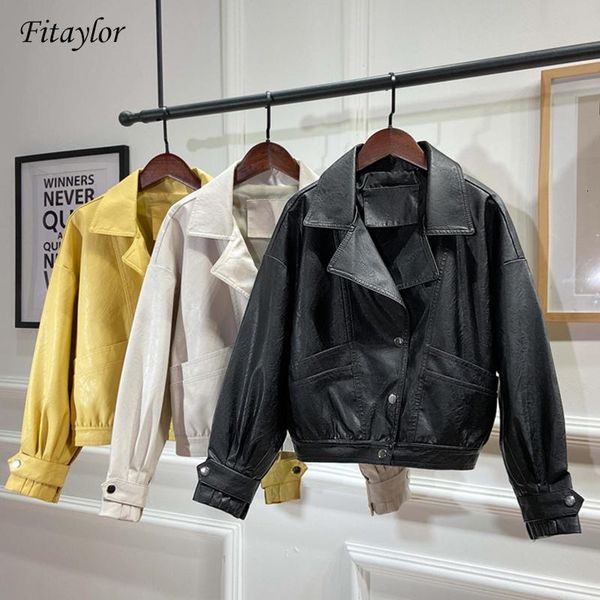 women's leather & faux fitaylor women jacket single breasted short motorcycle punk female loose bomber coat e271, Black
women's leather & faux fitaylor women jacket single breasted short motorcycle punk female loose bomber coat e271, Black