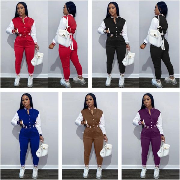 women's two piece pants putao ladies suit casual fashion long sleeve baseball uniform sports 2-piece set, White
women's two piece pants putao ladies suit casual fashion long sleeve baseball uniform sports 2-piece set, White