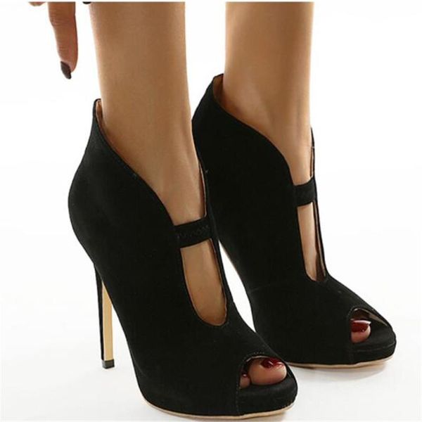 spring women hollow out v mouth fish head high boots sandals ladies stiletto pumps ankle woman, Black
spring women hollow out v mouth fish head high boots sandals ladies stiletto pumps ankle woman, Black