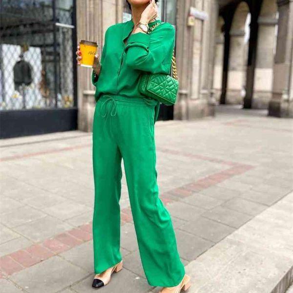 xeasy summer women vintage two-piece set green loose round neck shirt elastic high waist casual trousers pants set 210925, White
xeasy summer women vintage two-piece set green loose round neck shirt elastic high waist casual trousers pants set 210925, White
