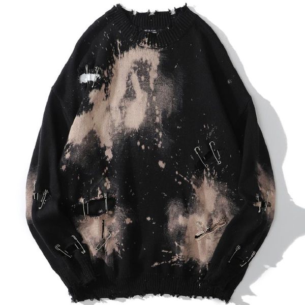 men's sweaters 2021 men hiphop streetwear harajuku tie dye hole sweater couples retro knitted cotton pullovers oversized, White;black
men's sweaters 2021 men hiphop streetwear harajuku tie dye hole sweater couples retro knitted cotton pullovers oversized, White;black