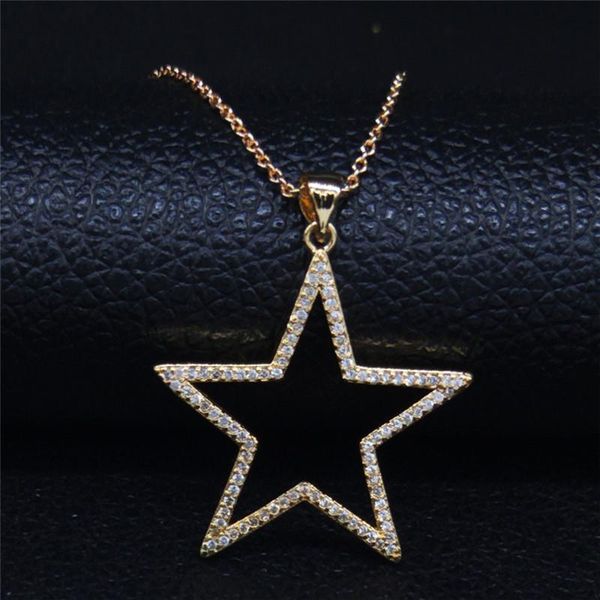 pendant necklaces 2021 zircon copper star statement necklace for women gold color pendants jewelry cadenas mujer n2034s04, Silver
pendant necklaces 2021 zircon copper star statement necklace for women gold color pendants jewelry cadenas mujer n2034s04, Silver