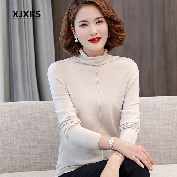 women's sweaters xjxks 2021 autumn winter high elasticity women turtleneck sweater high-end cashmere warm comfortable knit pullover, White;black
women's sweaters xjxks 2021 autumn winter high elasticity women turtleneck sweater high-end cashmere warm comfortable knit pullover, White;black