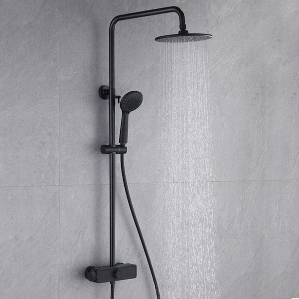 bathroom shower set black system rainfall head thermostatic mixer taps bath faucet sets
bathroom shower set black system rainfall head thermostatic mixer taps bath faucet sets