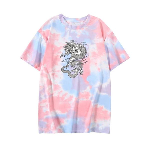 women's t-shirt women tie dye summer japanese korean casual harajuku style fashion streetwear dragon printing pattern all-match, White
women's t-shirt women tie dye summer japanese korean casual harajuku style fashion streetwear dragon printing pattern all-match, White