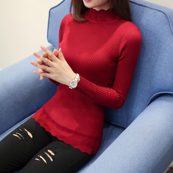 women's sweaters 2021 korean fashion women and pullovers ruffled sleeve turtleneck solid slim elastic, White;black
women's sweaters 2021 korean fashion women and pullovers ruffled sleeve turtleneck solid slim elastic, White;black