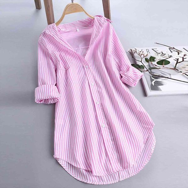 summer casual cool chic stripe womens shirt long sleeve button loose sun protection clothing 410, White
summer casual cool chic stripe womens shirt long sleeve button loose sun protection clothing 410, White