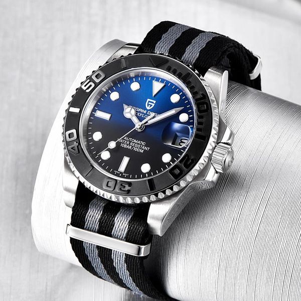 canvas strap mens watch luminous automatic mechanical screw crown blue dial sapphire wrist waterproof 605 wristwatches, Slivery;brown
canvas strap mens watch luminous automatic mechanical screw crown blue dial sapphire wrist waterproof 605 wristwatches, Slivery;brown