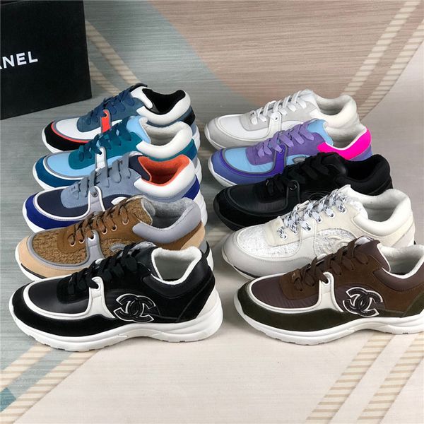 2021 fashion chanel casual shoes calfskin sneakers mens women increase platform vintage suede leather sneaker trainers with box accessories, Black
2021 fashion chanel casual shoes calfskin sneakers mens women increase platform vintage suede leather sneaker trainers with box accessories, Black