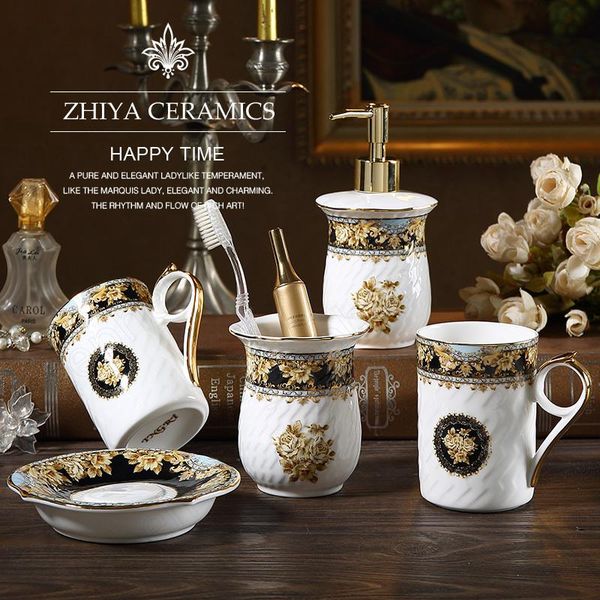 bath accessory set flower relief five piece shower accessories european vintage decal painting process toothbrush holder bathroom decoration
bath accessory set flower relief five piece shower accessories european vintage decal painting process toothbrush holder bathroom decoration