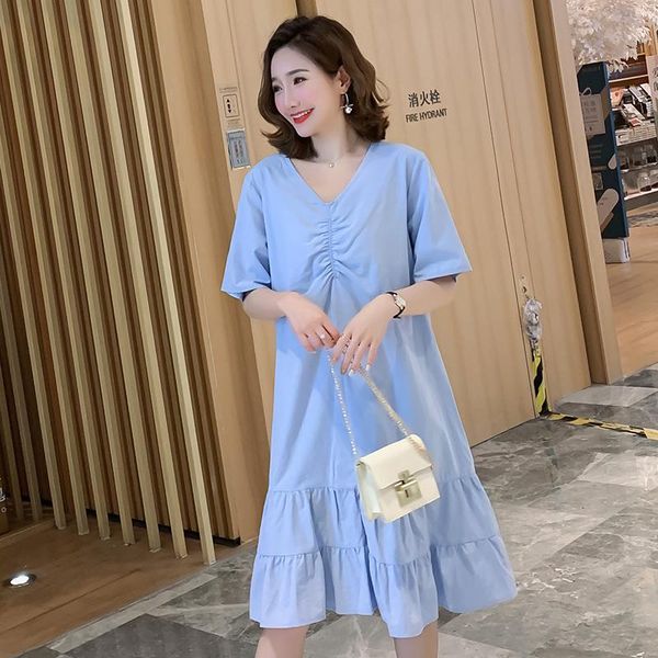 9111# summer chic korean fashion cotton maternity long dress sweet cute clothes for pregnant women loose pregnancy dresses, White
9111# summer chic korean fashion cotton maternity long dress sweet cute clothes for pregnant women loose pregnancy dresses, White