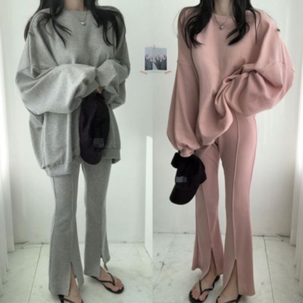 spring autumn solid women's tracksuit loose pullover hoodie split slim pants suit 2 piece sets outfits female casual sportswear 210514, White
spring autumn solid women's tracksuit loose pullover hoodie split slim pants suit 2 piece sets outfits female casual sportswear 210514, White