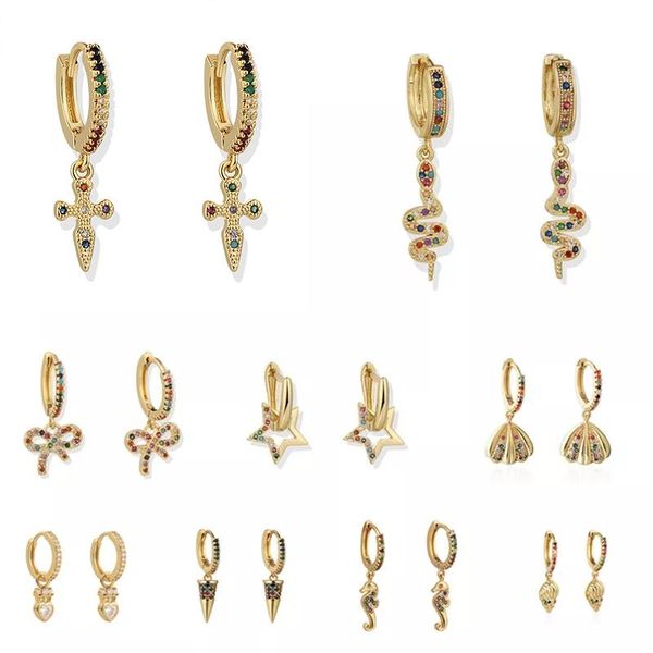 hoop & huggie good quality pendant earring copper micro pave zirconia seahorse shape earrings for women girls jewelry, Golden;silver
hoop & huggie good quality pendant earring copper micro pave zirconia seahorse shape earrings for women girls jewelry, Golden;silver