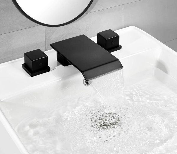 bathroom sink faucets black brass waterfall faucet, suitable for 8 inches widespread basins faucet 3 hole 2 handle
bathroom sink faucets black brass waterfall faucet, suitable for 8 inches widespread basins faucet 3 hole 2 handle