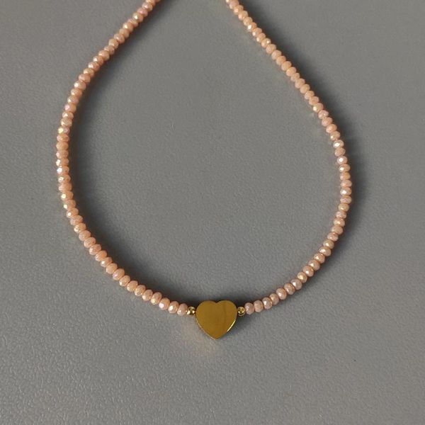 pendant necklaces simple jewelry necklace for women fashion color crystal beaded golden peach heart charm chain short choker birthday gift, Silver
pendant necklaces simple jewelry necklace for women fashion color crystal beaded golden peach heart charm chain short choker birthday gift, Silver