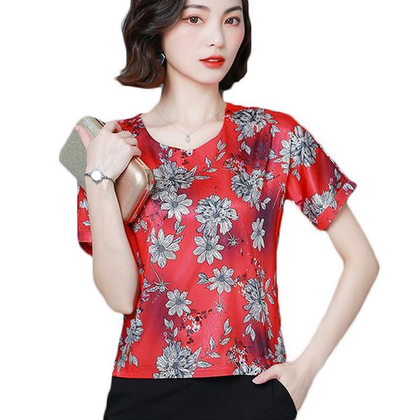 women's blouses & shirts 2021 fashion summer women soft blouse print chiffon short sleeve satin ladies silk female blusa plus size 4xl, White
women's blouses & shirts 2021 fashion summer women soft blouse print chiffon short sleeve satin ladies silk female blusa plus size 4xl, White