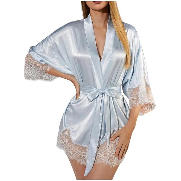 women's sleepwear robes lingerie plus size satin lace black kimono intimate robe night gown women erotic underwear, Black;red
women's sleepwear robes lingerie plus size satin lace black kimono intimate robe night gown women erotic underwear, Black;red