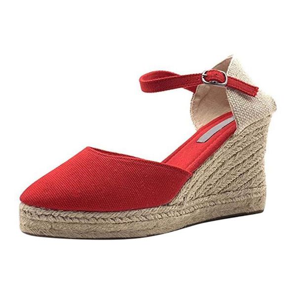 summer shoes woman buckle strap sandals canvas women high heels wedges gladiator for, Black
summer shoes woman buckle strap sandals canvas women high heels wedges gladiator for, Black