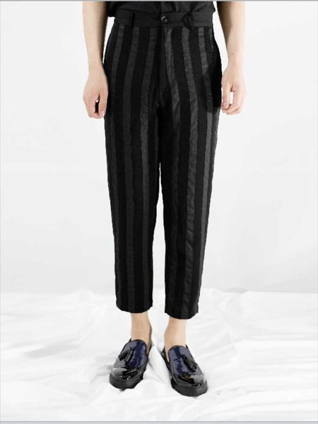 men's pants autumn and winter woolen casual for men korean version loose small feet color vertical stripe individual pencil, Black
men's pants autumn and winter woolen casual for men korean version loose small feet color vertical stripe individual pencil, Black