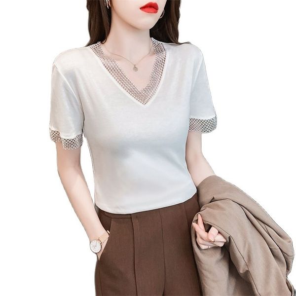 temperament v-neck fashion knitted short-sleeved t-shirt women summer korean women's clothing 210520, White
temperament v-neck fashion knitted short-sleeved t-shirt women summer korean women's clothing 210520, White