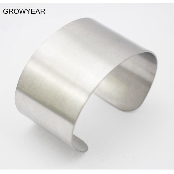 wide matte silver color cuff bracelet bangle stainless steel fashion jewelry for women men q0717, Black
wide matte silver color cuff bracelet bangle stainless steel fashion jewelry for women men q0717, Black