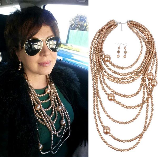 pendant necklaces 2021 fashion exaggerated multi-layer pearl necklace set long sweater chain jewelry, Silver
pendant necklaces 2021 fashion exaggerated multi-layer pearl necklace set long sweater chain jewelry, Silver