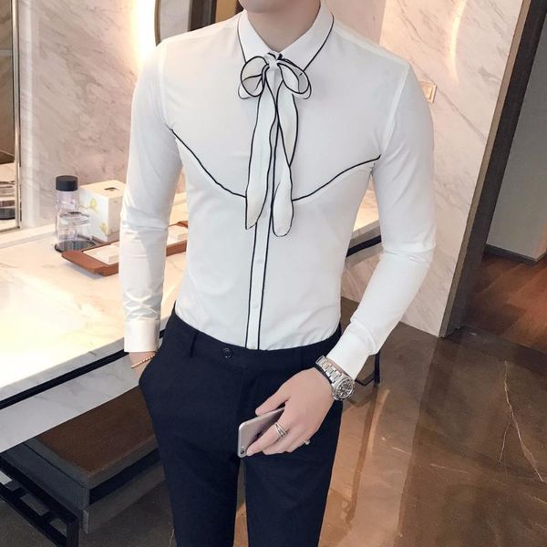 women men's clothing hair stylist gd nightclub fashion border tie long sleeve shirt costumes casual shirts, White;black
women men's clothing hair stylist gd nightclub fashion border tie long sleeve shirt costumes casual shirts, White;black