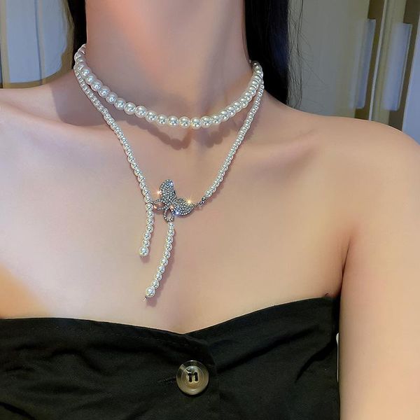 chokers elegant butterfly charm necklace romantic pearl choker double-layer for women girls collares jewelry, Golden;silver
chokers elegant butterfly charm necklace romantic pearl choker double-layer for women girls collares jewelry, Golden;silver