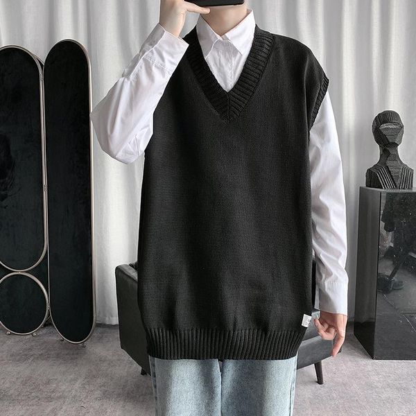 men's vests 2021 solid color sleeveless pullover wool sweater vest loose knitting korean clothes sweaters clothing coats size m-xl, Black;white
men's vests 2021 solid color sleeveless pullover wool sweater vest loose knitting korean clothes sweaters clothing coats size m-xl, Black;white