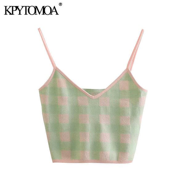 kpytomoa women fashion check cropped knitted tank vintage v neck with thin straps female camis mujer 210616, White
kpytomoa women fashion check cropped knitted tank vintage v neck with thin straps female camis mujer 210616, White