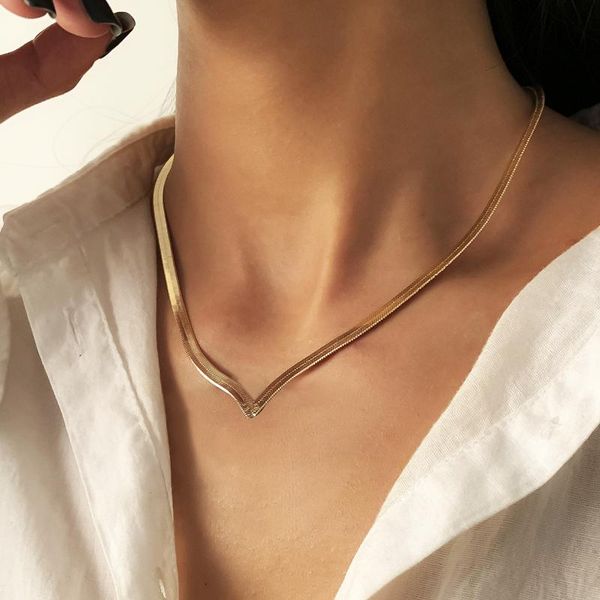 chains punk flat blade snake link chain choker necklace women girl's clavicle metal simple collares jewelry 2021, Silver
chains punk flat blade snake link chain choker necklace women girl's clavicle metal simple collares jewelry 2021, Silver