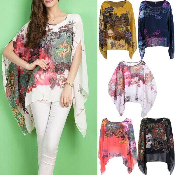 women's blouses & shirts women floral batwing sleeve chiffon casual summer loose flowers fashion lady beach clothes bloues, White
women's blouses & shirts women floral batwing sleeve chiffon casual summer loose flowers fashion lady beach clothes bloues, White