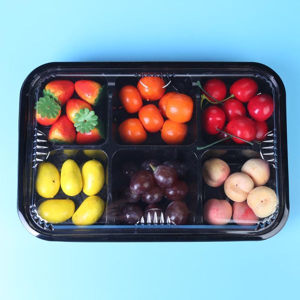 disposable take out containers 50 pieces of 1500g square six-cell plastic fruit salad box, fresh cutting packing box with lid
disposable take out containers 50 pieces of 1500g square six-cell plastic fruit salad box, fresh cutting packing box with lid