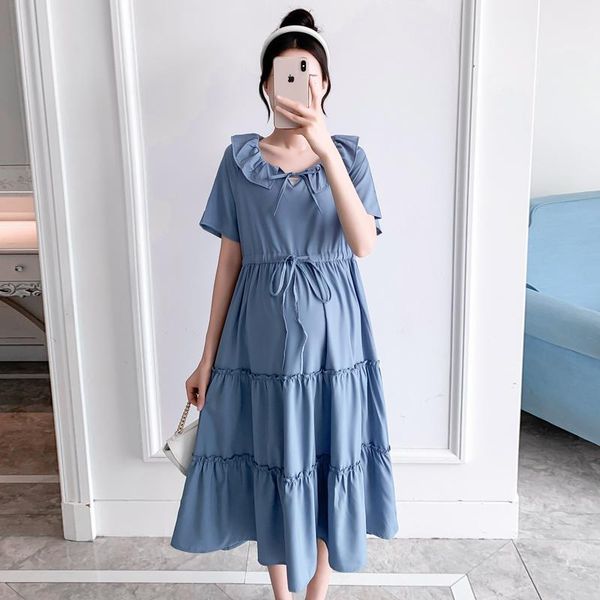 maternity dresses summer korean fashion long dress elegant drawstring slim waist loose clothes for pregnant women lovely pregnancy, White
maternity dresses summer korean fashion long dress elegant drawstring slim waist loose clothes for pregnant women lovely pregnancy, White
